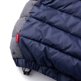 LOGO PULLOVER HOODED DOWN JACKET - NAVY/GREY