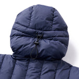 LOGO PULLOVER HOODED DOWN JACKET - NAVY/GREY