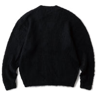 MOHAIR RIBKNIT CARDIGAN - BLACK