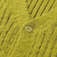 MOHAIR RIBKNIT CARDIGAN - MOS GREEN