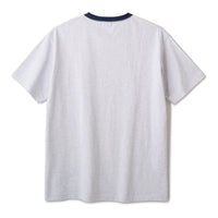 RAISE HELL RINGER SHIRT - ASH/NAVY