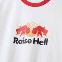 RAISE HELL RINGER SHIRT - WHITE/RED