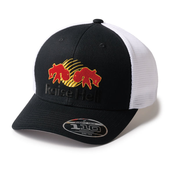 RAISE HELL TRUCKER CAP - BLACK
