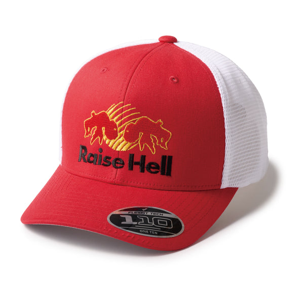 RAISE HELL TRUCKER CAP - RED