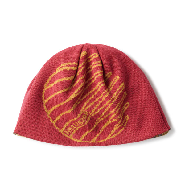 LOGO REVERSIBLE BEANIE - BURGUNDY/COYOTE CAMO