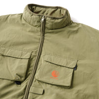 REVERSIBLE ARMY CARGO PUFF JACKET - ARMY GREEN