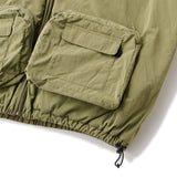 REVERSIBLE ARMY CARGO PUFF JACKET - ARMY GREEN