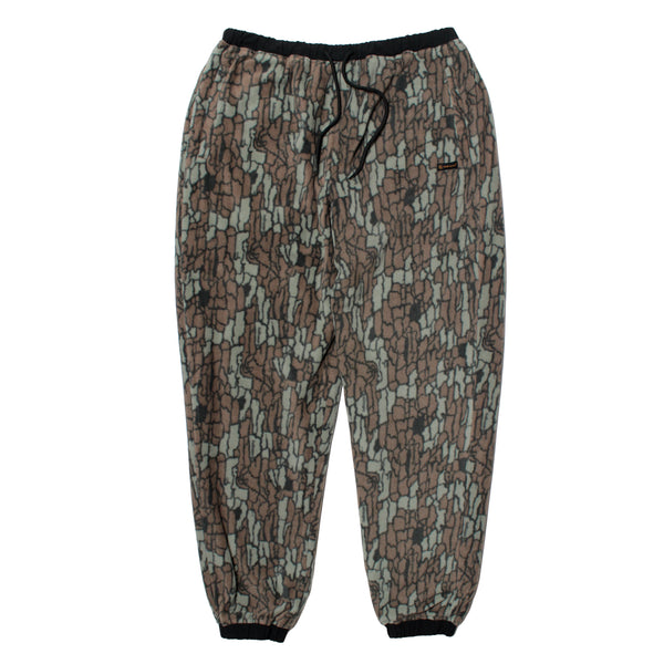 REVERSIBLE NYLON FLEECE PANTS - BLACK/TREBARK