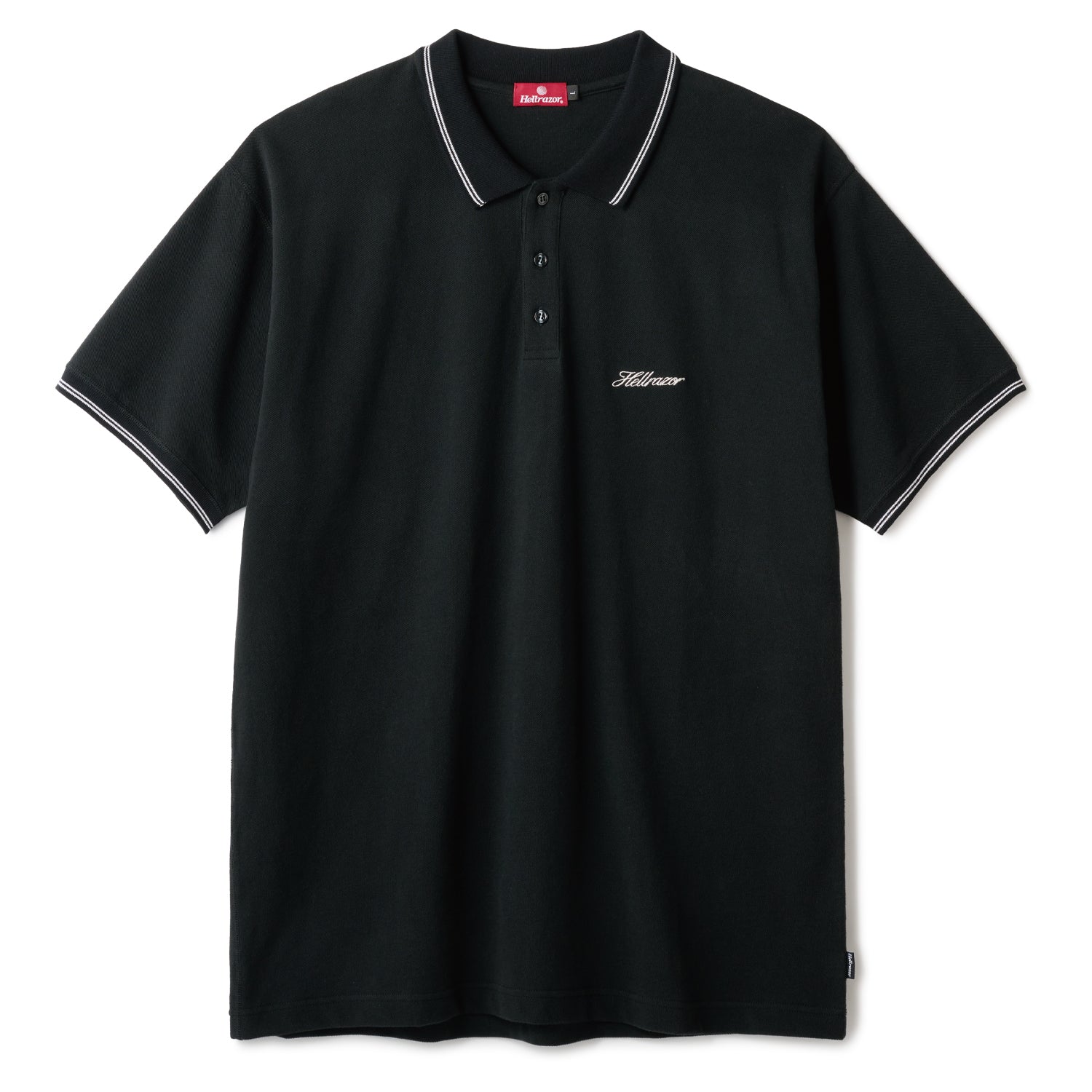 SCRIPT LOGO POLO SHIRT - BLACK – Hellrazor Online