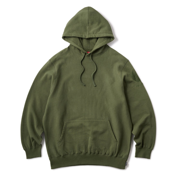 SIDE EMB LOGO PULLOVER HOODIE - ARMY GREEN