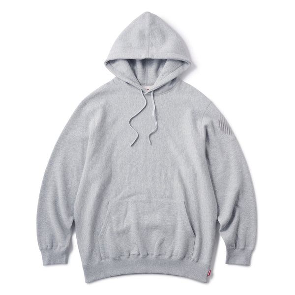 SIDE EMB LOGO PULLOVER HOODIE - HEATHER GREY