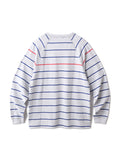 STRIPED HENLEY LS SHIRT - HEATHER GREY