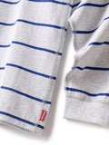 STRIPED HENLEY LS SHIRT - HEATHER GREY