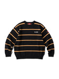STRIPERIB CREWKNIT - BLACK