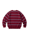STRIPERIB CREWKNIT - BURGUNDY
