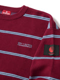 STRIPERIB CREWKNIT - BURGUNDY