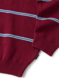 STRIPERIB CREWKNIT - BURGUNDY