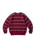 STRIPERIB CREWKNIT - BURGUNDY
