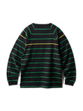 STRIPED HENLEY LS SHIRT - BLACK