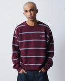 STRIPERIB CREWKNIT - BURGUNDY