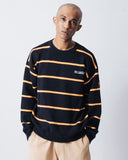 STRIPERIB CREWKNIT - BLACK
