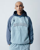 COLLEGE LOGO NYLON PULLOVER JACKET with VENTILATION - SLATE