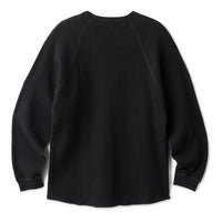 WAFFLE L/S RAGLAN SHIRT - BLACK