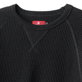 WAFFLE L/S RAGLAN SHIRT - BLACK