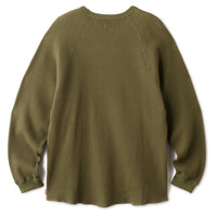 WAFFLE L/S RAGLAN SHIRT - OLIVE