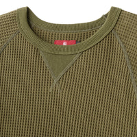 WAFFLE L/S RAGLAN SHIRT - OLIVE