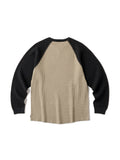 WAFFLE LS SHIRT - BLACK/ARMY GREEN