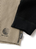 WAFFLE LS SHIRT - BLACK/ARMY GREEN