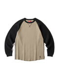 WAFFLE LS SHIRT - BLACK/ARMY GREEN