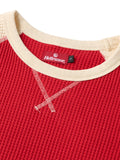 WAFFLE LS SHIRT - NATURAL/DEEP RED