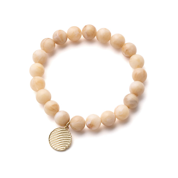 WARDS OFF EVIL BRACELET - WHITE w/GOLD ALLOY
