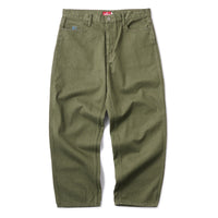 BAGGIE DENIM PANTS - MOS GREEN