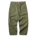 BAGGIE DENIM PANTS - MOS GREEN