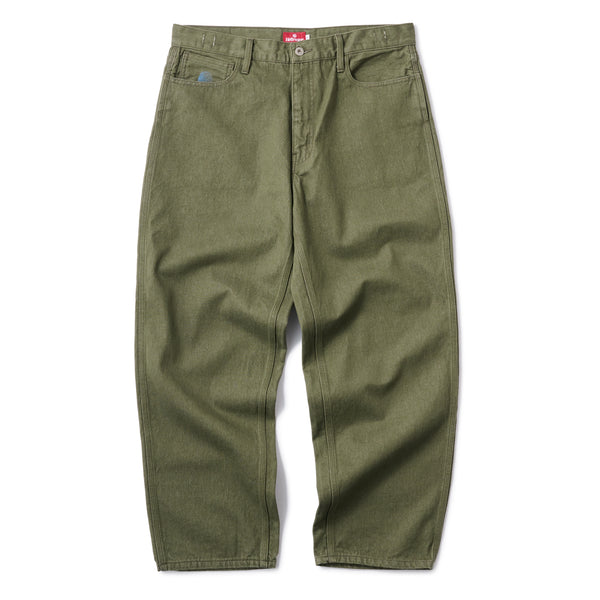 BAGGIE DENIM PANTS - MOS GREEN