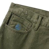 BAGGIE DENIM PANTS - MOS GREEN