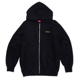 COIN EMBOSS FULL ZIP HOODIE - BLACK