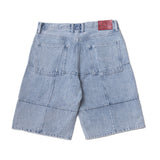 BLOCK DENIM SHORTS "YANKEE" - LIGHT INDIGO
