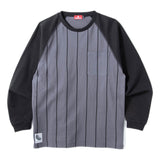 BORN H POCKET RAGLAN LS SHIRT - CHARCOAL/BLACK
