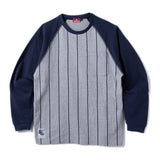 BORN H POCKET RAGLAN LS SHIRT - GREY/NAVY
