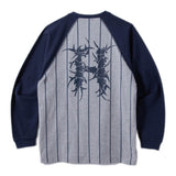 BORN H POCKET RAGLAN LS SHIRT - GREY/NAVY