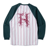 BORN H POCKET RAGLAN LS SHIRT - WHITE/GREEN