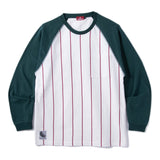 BORN H POCKET RAGLAN LS SHIRT - WHITE/GREEN