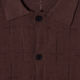 CROSS KNIT SHIRT - BROWN