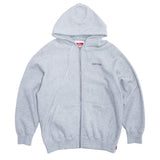COIN EMBOSS FULL ZIP HOODIE - HEATHER GREY