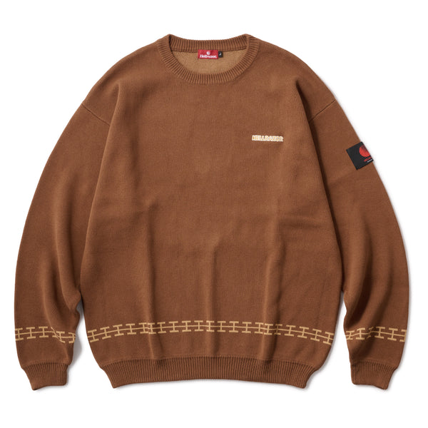 ALL TO MY PEOPLE CREW KNIT - BROWN