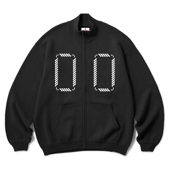ROPE ZIP SWEATER - BLACK